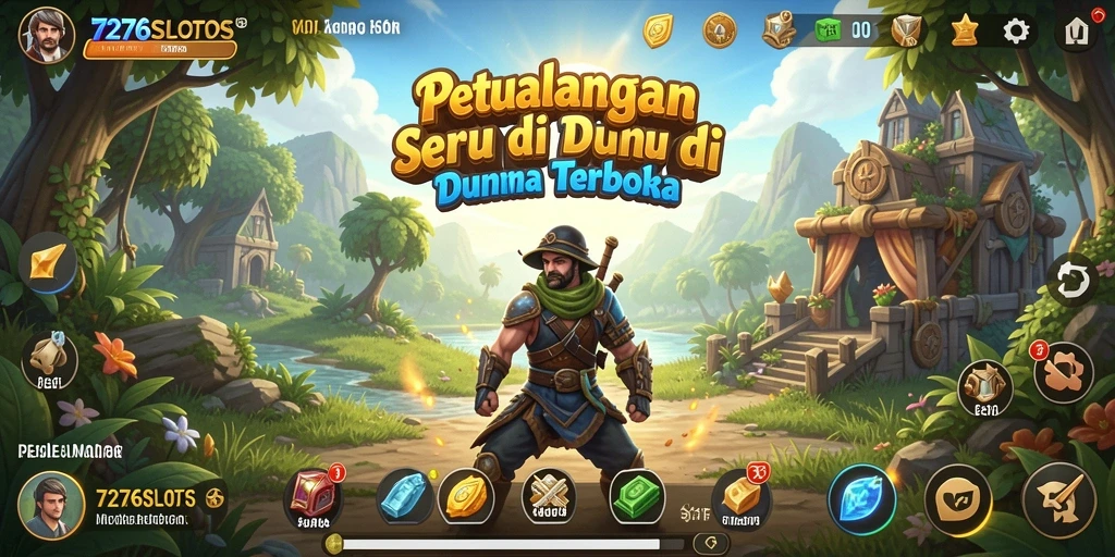 Tangkapan layar gameplay 7276SLOTS yang menampilkan dunia terbuka yang luas.