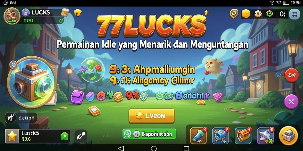 Screenshot gameplay 77LUCKS menampilkan pengalaman Idle yang seru.