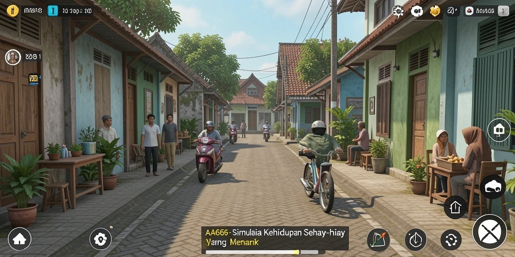 Screenshot utama AA666 menampilkan gameplay simulasi yang menarik dan interaktif.
