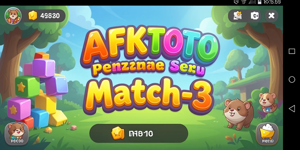Screenshot AFKTOTO menampilkan gameplay seru dalam misi Match-3.