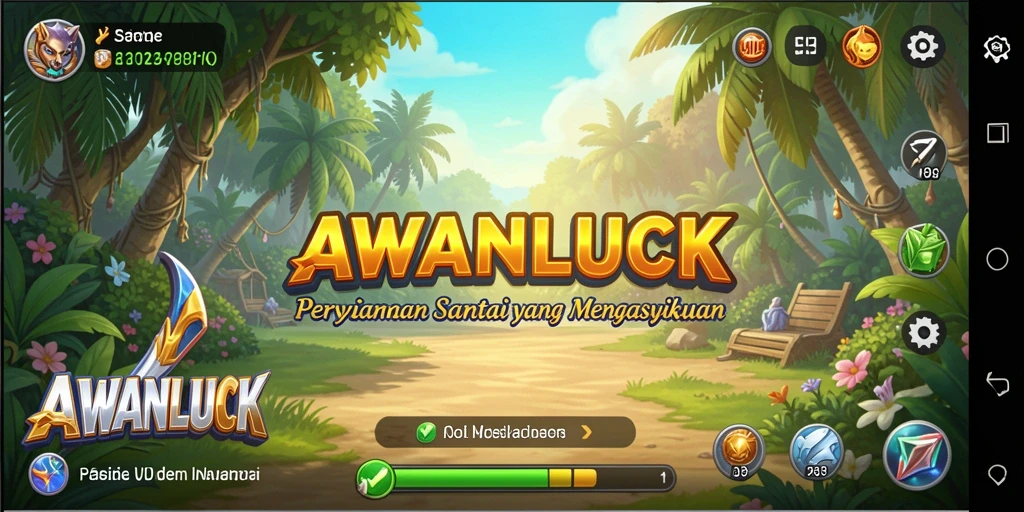 Tangkapan layar gameplay AWANLUCK yang penuh warna dan menyenangkan.