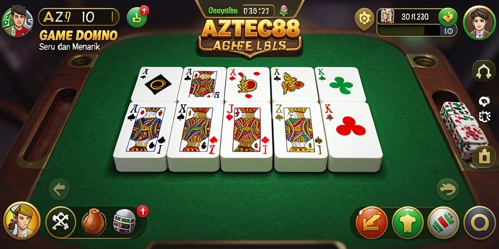 Tampilan gameplay AZTEC88 menunjukkan momen seru bermain Domino.
