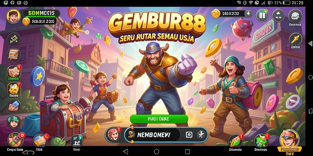 Tampilan gameplay seru dari GEMBUR88 saat dijalankan.