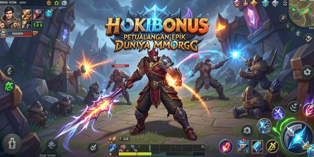 Screenshot gameplay HOKIBONUS menyoroti karakter beraksi dalam dunia MMORPG.