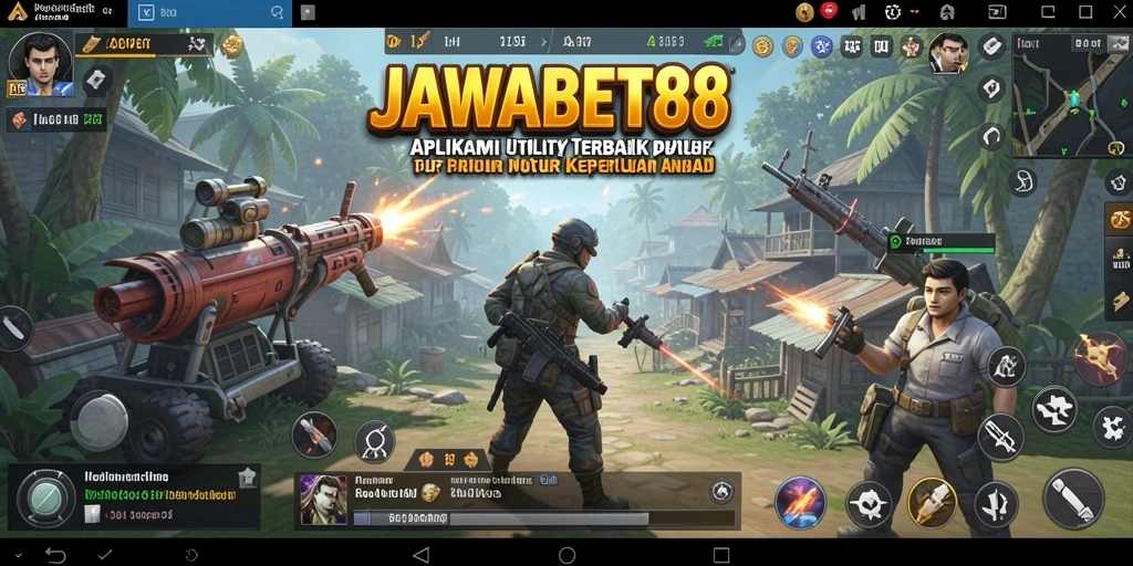 Screenshot utama JAWABET88 menampilkan antarmuka aplikasi Utility yang ramah pengguna.