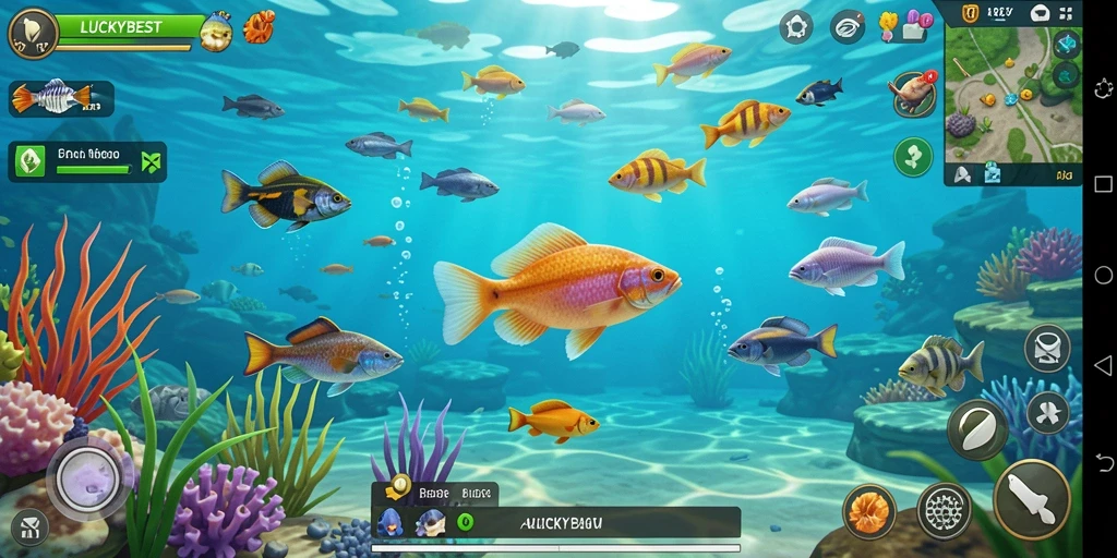 Screenshot LUCKYBEST menunjukkan aksi memancing yang mendebarkan dan lokasi indah.