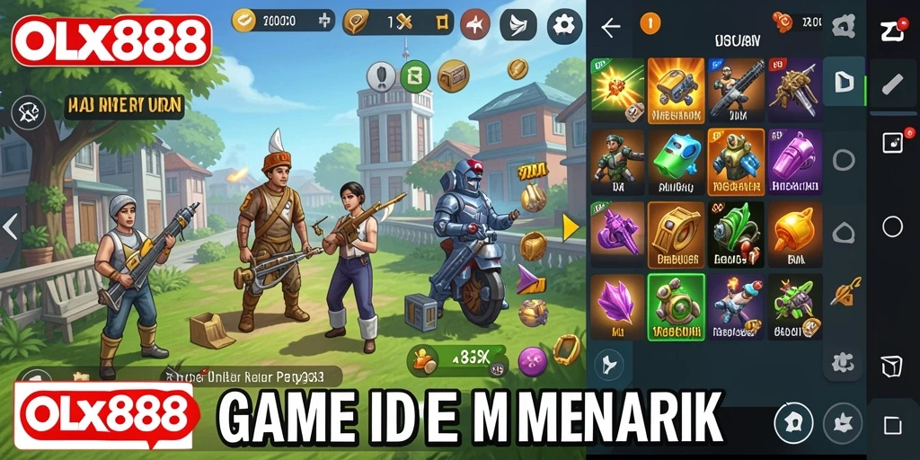 Screenshot utama OLX888 menampilkan gameplay santai dan menarik.