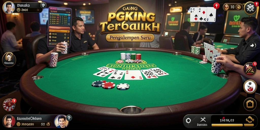 Screenshot gameplay PGKING menampilkan aksi seru di meja Poker.
