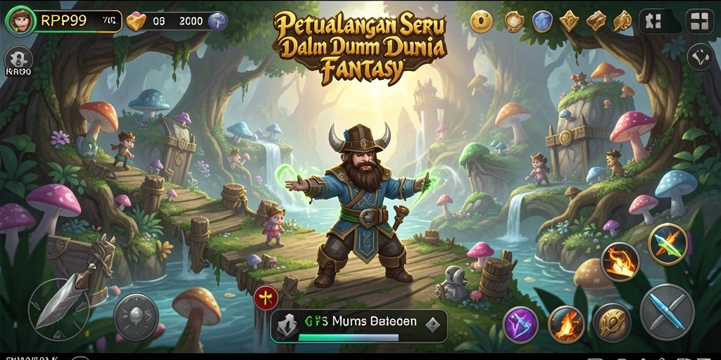 Screenshot utama RP99 yang menampilkan gameplay RPG yang menegangkan.