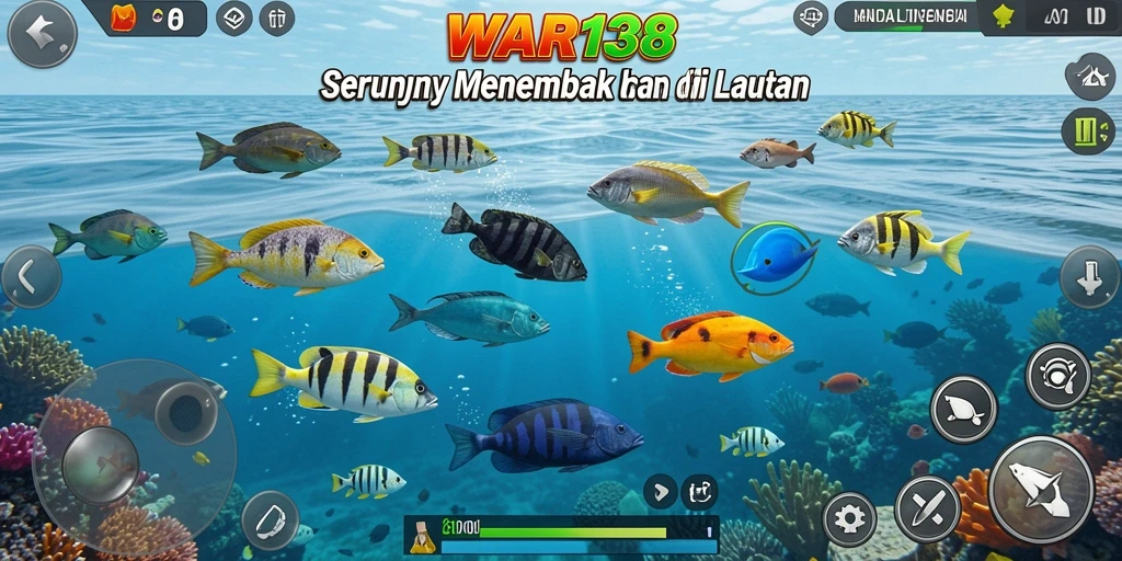 Tangkapan layar menunjukkan aksi menembak ikan yang seru di <strong>WAR138</strong>.